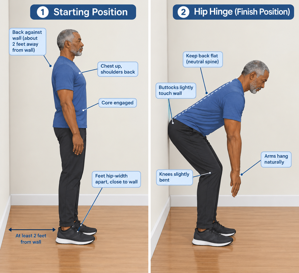 The Many Benefits of Strength Training as You Age Hip Hinge Workout Demonstration